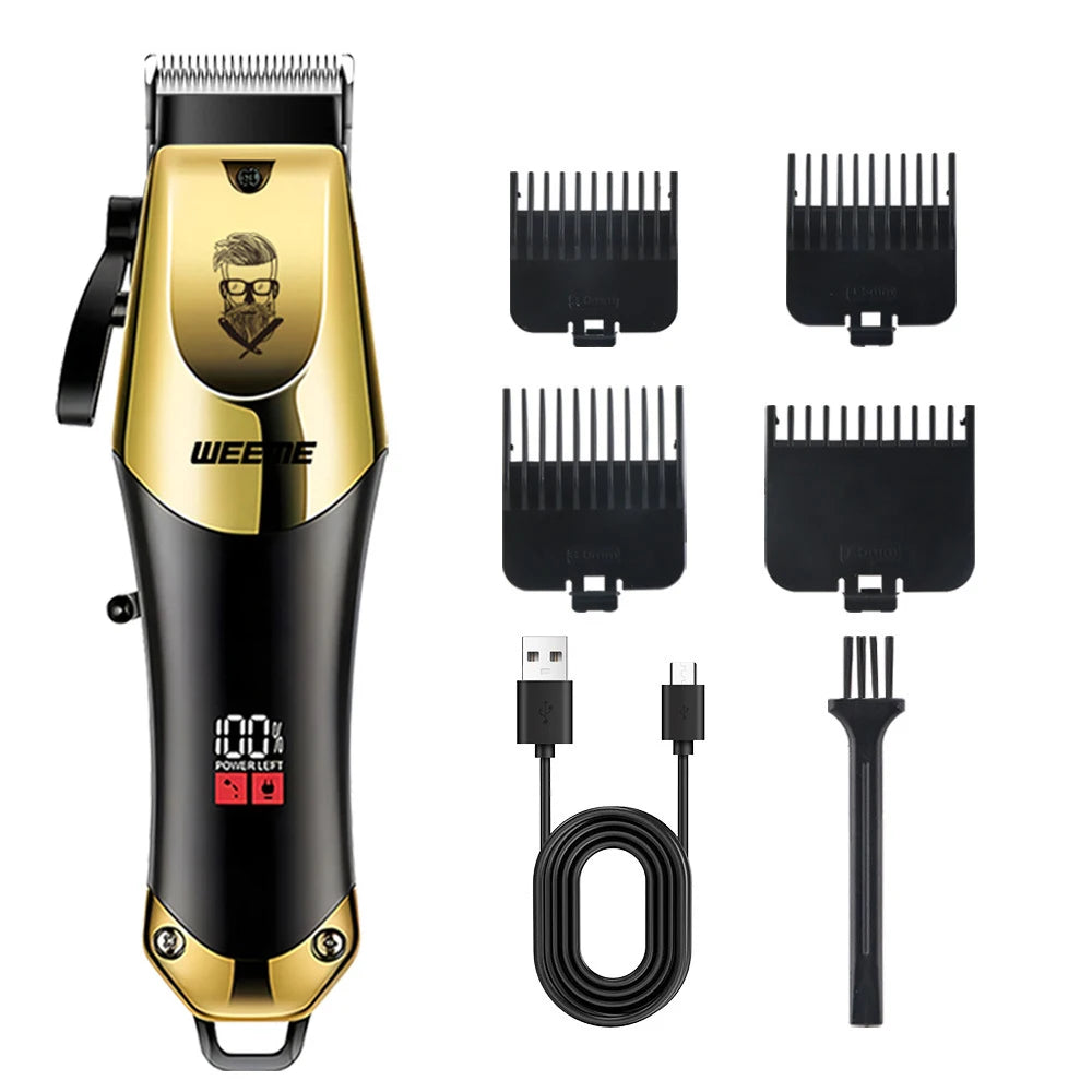 Afeita y Barbea | Aparadora Profesional para Cabello y Barba | Motor Potente | Recargable | Kit Completo con Aparador de Nariz
