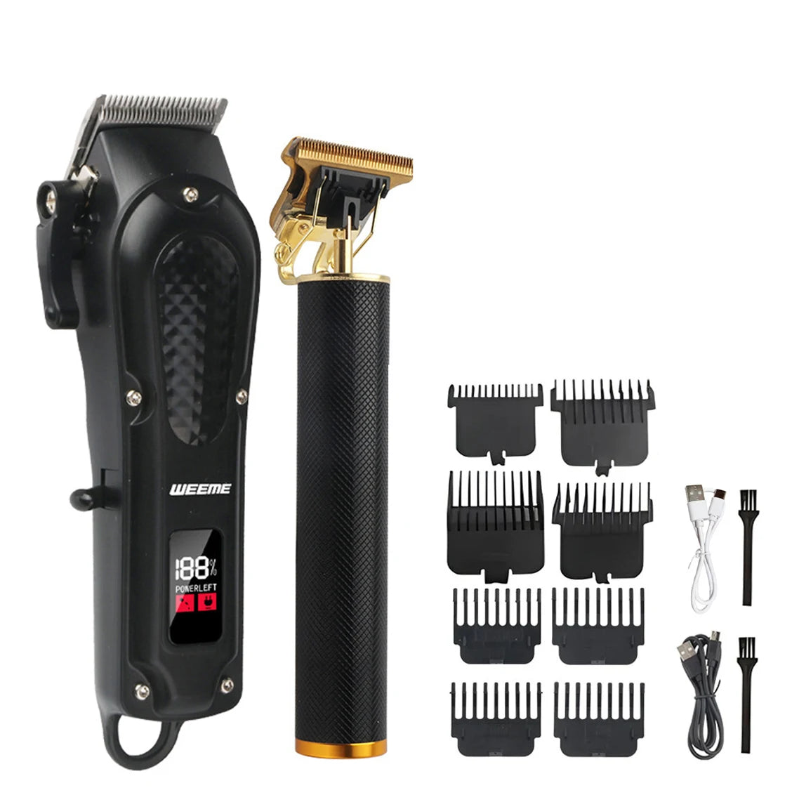 Afeita y Barbea | Aparadora Profesional para Cabello y Barba | Motor Potente | Recargable | Kit Completo con Aparador de Nariz