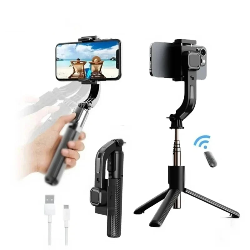 FGCLSY Bluetooth estabilizador de cardán de mano palo de Selfie para teléfono móvil trípode ajustable de aleación de aluminio para teléfono inteligente en vivo