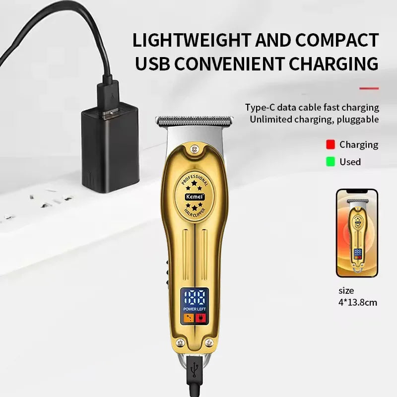 Afeita y  cortar cabello&nbsp;recargable con cuchilla de acero inoxidable, ideal tanto para uso en casa como profesional. Su motor rotativo garantiza un corte suave, preciso y sin tirones. El ajuste de largo se realiza mediante boquillas