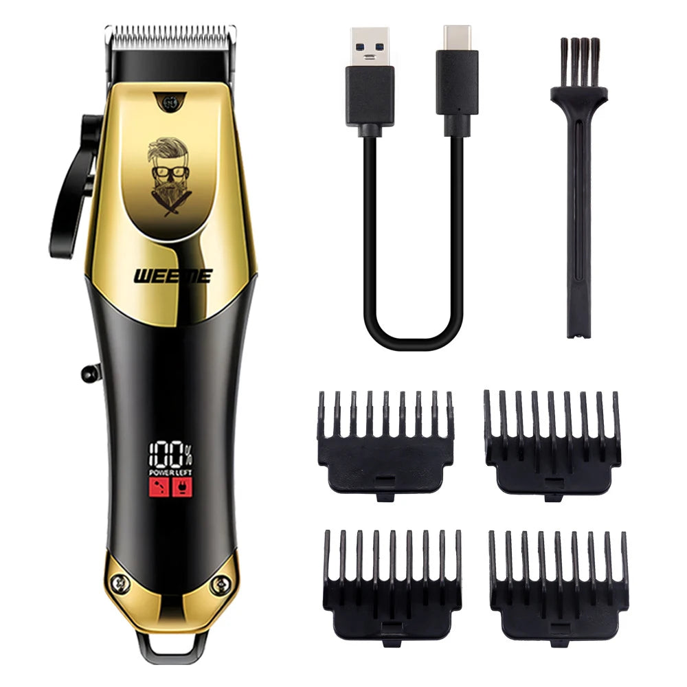Afeita y Barbea | Aparadora Profesional para Cabello y Barba | Motor Potente | Recargable | Kit Completo con Aparador de Nariz