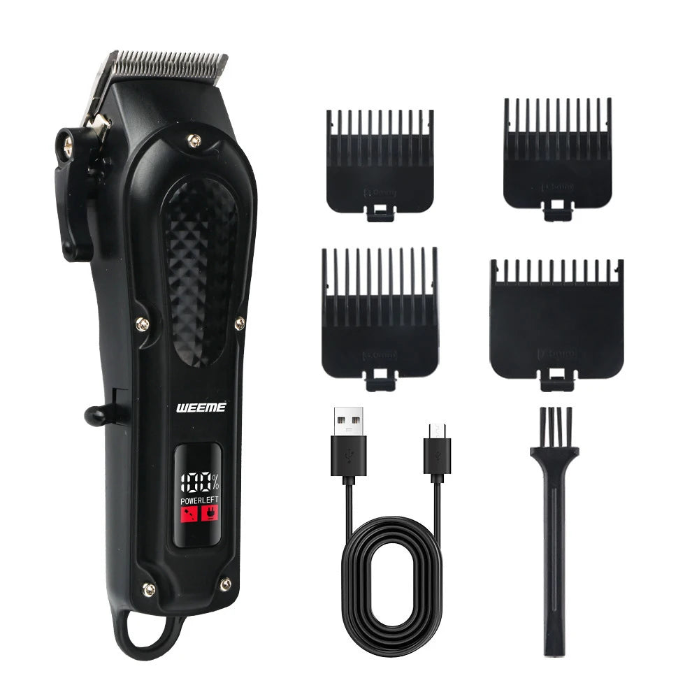 Afeita y Barbea | Aparadora Profesional para Cabello y Barba | Motor Potente | Recargable | Kit Completo con Aparador de Nariz