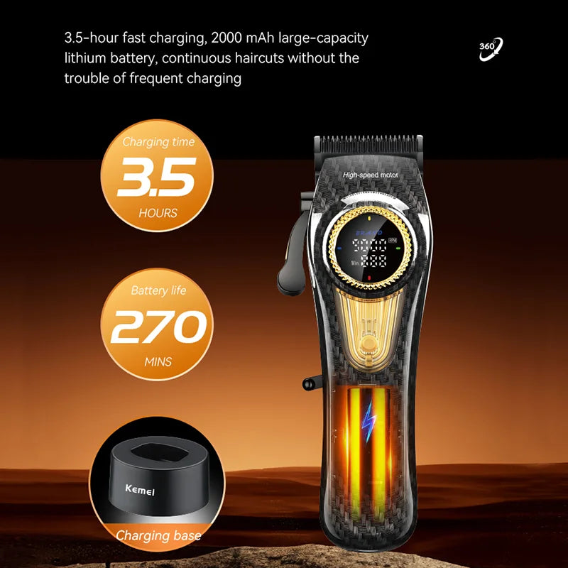 Afeita y corta pelos modelos&nbsp;KM-2242, KM-2351 y KM-3209 están diseñadas para cortes precisos en cabello húmedo o seco, con motor rotativo potente y función de carga rápida.